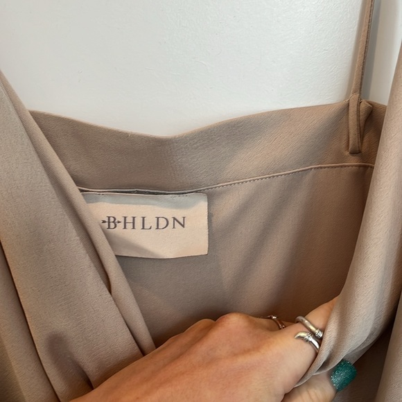 BHLDN Freya Satin Champagne Dress Size 8 - Picture 3 of 6
